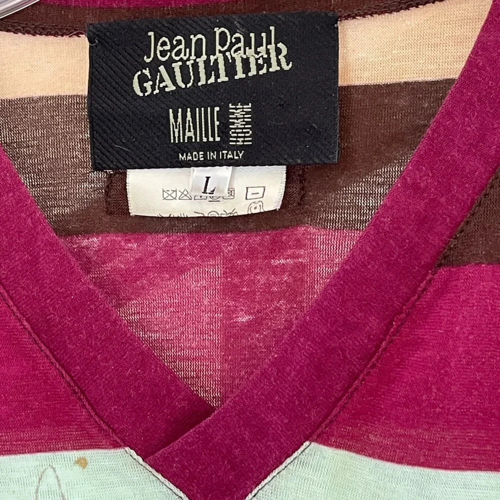 VINTAGE JPG Multicolor V-neck top - Picture 6 of 12